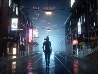 CyberPunk City C4D Render 3D Model  3D model