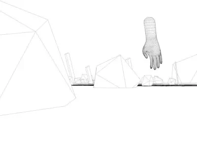 SCI-FI mountains V2 Low-poly 3D model