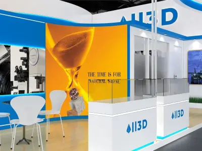 Exhibition Stand Stall Three Side Open 9X6 3D model