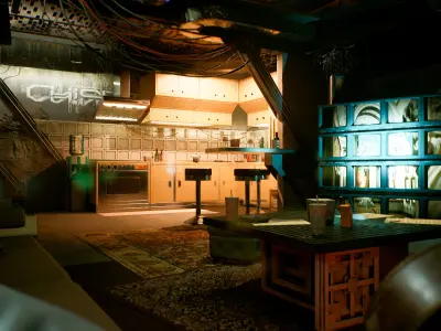 Cyberpunk Flat Environment Kit UE5 Low-poly 3D model