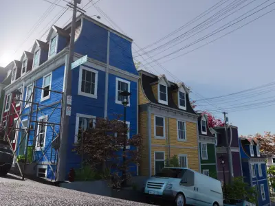 Jelly bean Row houses 3d model 3D model