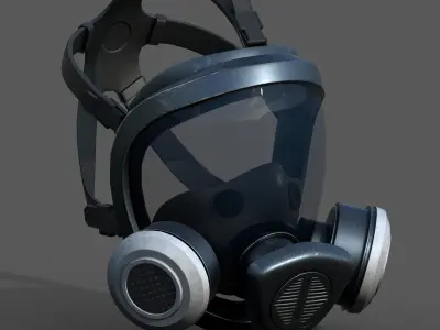 Gas mask helmet 3d model military combat protection pollution Low-poly 3D model