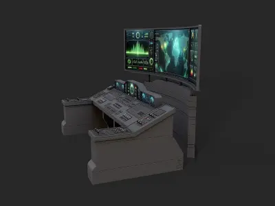 Control Desk 1  Low-poly 3D model
