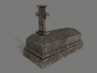 Tombstone set 1 cross Low-poly 3D model