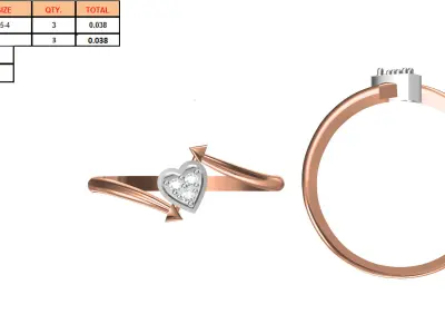 Light Weight Wedding Engagement Women Ring STL JCD Details 3D print model 10