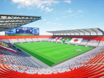 Football Stadium Unreal Engine 5  Low-poly 3D model