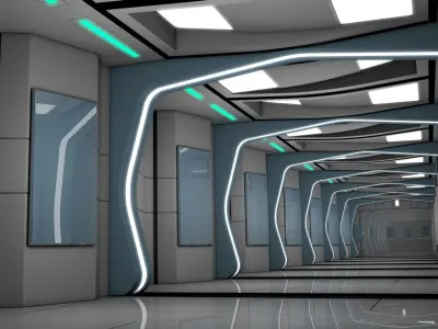 Sci Fi Corridor Futuristic Corridor 3D model