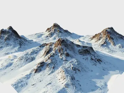 Snow mountain Pack Low-poly 3D model