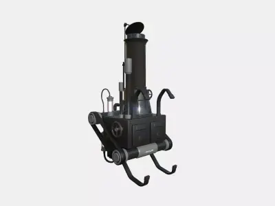 Steampunk Backpack 11 Black Cartoon - Character Design Fashion Low-poly 3D model