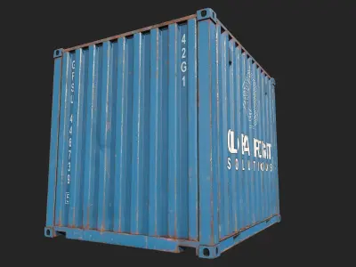 Low Poly PBR Shipping Container 10ft Low-poly 3D model