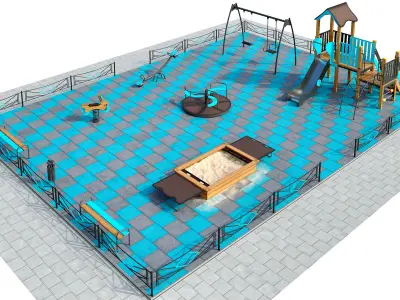 Stylish turquoise playground 3D model