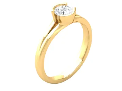Lovely Solitaire Ring Diahart Diamond 3D print model