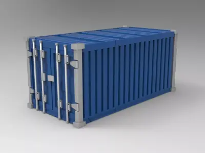 Shipping Container Low-poly 3D model 5