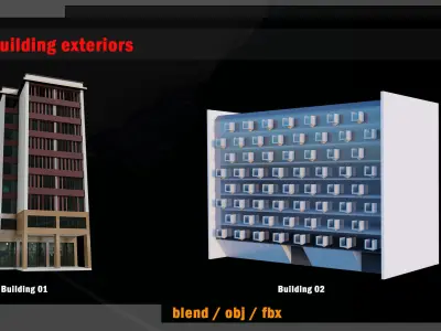 10 Building exteriors 3D model