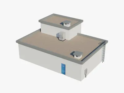 Rooftop Cabin Exit Low-poly 3D model