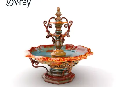 Ornate Decorative Fountain Model Pack Low-poly 3D model