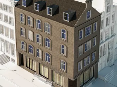 Amsterdam Street Building No201 Low-poly 3D model