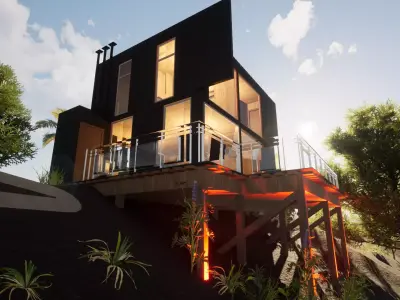 Revit Modern Beach house 3D model