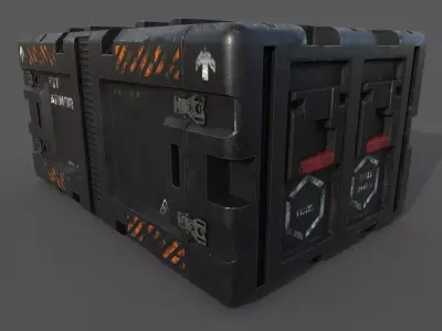 Sci-Fi Storage Crate Low-poly 3D model