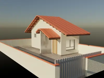 Typical Brazilian lower middle class house 3D model