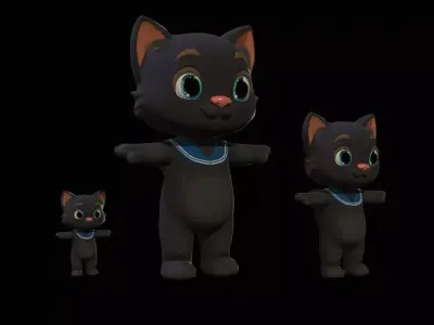 Cat8Pack3 Low-poly 3D model