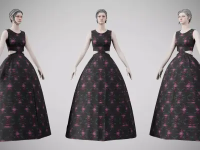 Dress 32 Light Burst Static Low-poly 3D model