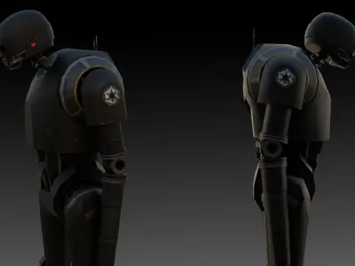K-2SO Star Wars 3D Model High-Quality Rigged Low-poly 3D model