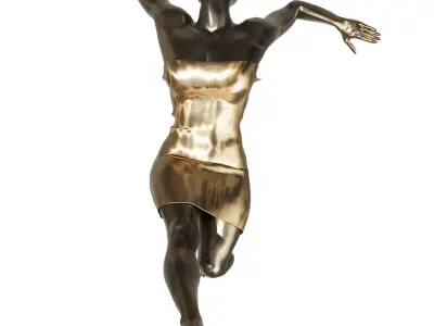 the girl lay down gold sculpture 3D model