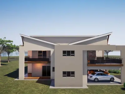 Proposed four bedroom house with maidroom 3D model