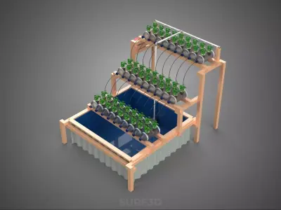 AUTO CONTROL HYDROPONIC PLANT PLASTIC WATER BOTTLE CONTAINER PET 3D model