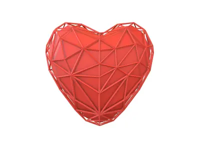 Stylish Heart V4 001 Low-poly 3D model