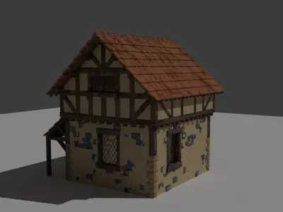 Medieval Stylized House  3D Game Asset with Full Interior 3D model