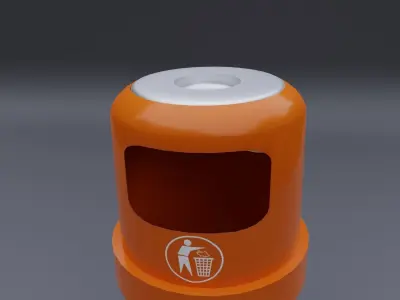 Singapore NEA Rubbish Bin Low-poly 3D model