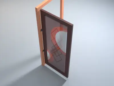 Low Poly Simple Door Set Low-poly 3D model