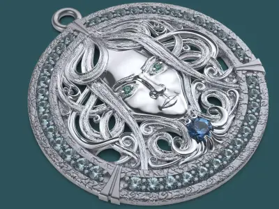 Jewellery pendant Stone Enchantment 3D print model