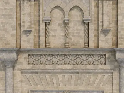 Arabic turkish islamic architectural element set 508 3D model