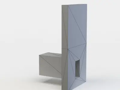 Wooden fence Low-poly 3D model