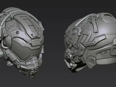 Sci-Fi Helmets Part 1 3D model