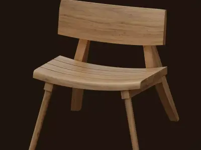 Modern Parota Wood Lounge Chair - 3dsMax  Corona  3D model