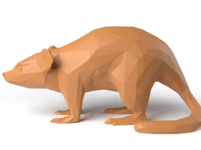Mouse Low Poligonal Low-poly 3D model