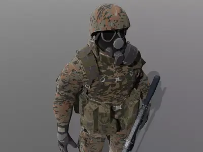 Soldier 3D Model Low-poly 3D model