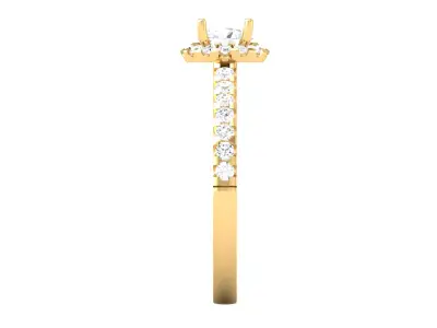 Small Round Halo Engagement Ring 3D print model