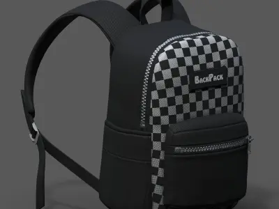Backpack bag baggage Color 3d pockets  Low-poly 3D model