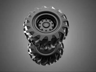 ARMORED PANZER ARMY MILITARY TIRE TYRE WHEEL RUBBER RIM VEHICLE 3D model