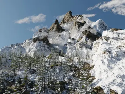 Snow Landscape 3D model