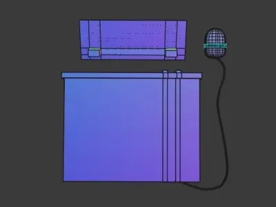 Retro Computer Low-poly 3D model