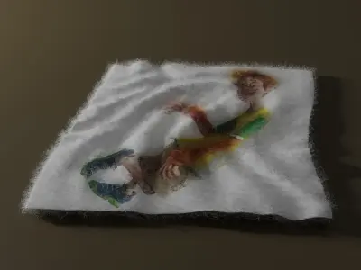 Carpet towel with person 3D model
