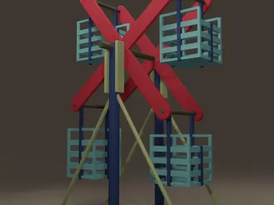 Nagordola low poly playground structure Free low-poly 3D model