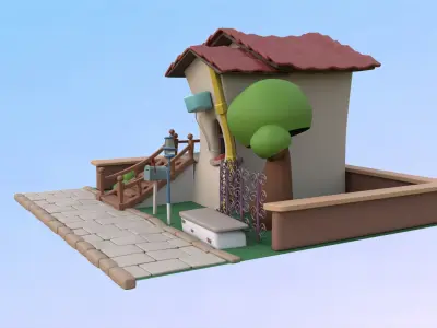 Stylized Cartoon House 3D model