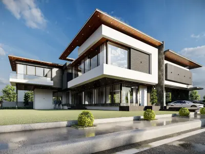 Modern Villa Model House  Miniature Bungalow 3D model